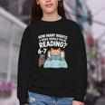 Orange Cat Reading Book 67 Six Seven Meme Youth Crewneck Sweatshirt