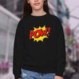 POW -Adults Kids Comic Book Cartoon Pop Art Novelty Sarcastic Youth Crewneck Sweatshirt POW -Adults Kids Comic Book Cartoon Pop Art Novelty Sarcastic Youth Crewneck Sweatshirt