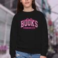 Retro Pink Coquette Bow Valentine Book Lover Varsity Youth Crewneck Sweatshirt
