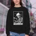 Tarot Card Shirt The Reader Tarot Skeleton Reading Book Youth Crewneck Sweatshirt