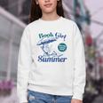 Book Girl Summer Bookish Beach Youth Crewneck Sweatshirt Book Girl Summer Bookish Beach Youth Crewneck Sweatshirt