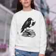 Book Raven Vintage Dark Academia Literature Reading Youth Crewneck Sweatshirt
