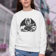Dragon Reading Book Bookworm Books Dragon Learning Youth Crewneck Sweatshirt