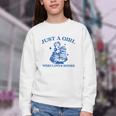 Just a Girl Who Loves Books Book Lover Bookish Youth Crewneck Sweatshirt