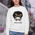 Librarian Teacher Messy Bun Life Book Library Back To School Youth Crewneck Sweatshirt