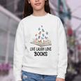 Live Laugh & Love Books Reading Butterfly Book Lover Bookish Premium Youth Crewneck Sweatshirt