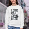 Racoon Reading Spicy Smutty Book Booktok I Read Trashy Books Youth Crewneck Sweatshirt