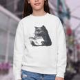 Reading Cat Cat Book Lover Youth Crewneck Sweatshirt