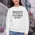Reading Is My Favorite Sport Bookish Book-Club Bookworm Youth Crewneck Sweatshirt
