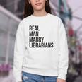 Real Men Marry Librarians – Book Lover Husband Youth Crewneck Sweatshirt