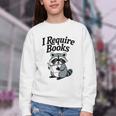 I Require Books Raccoon Reading For Book Lovers Youth Crewneck Sweatshirt