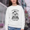 I Stopped Reading To Be Here Introvert Book Lover Bookworm Youth Crewneck Sweatshirt