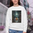 Vintage Ghost Book Reading Camping Gothic Halloween Teachers Youth Crewneck Sweatshirt Vintage Ghost Book Reading Camping Gothic Halloween Teachers Youth Crewneck Sweatshirt