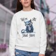 We'Re All Mad Here Cheshire Cat Alice Wonderland Book Kids Youth Crewneck Sweatshirt