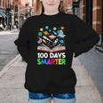 100th Day Of School Astronaut Books Space 100 Days Smarter Youth Crewneck Sweatshirt