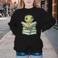 Adorable Turtle Reading Books Youth Crewneck Sweatshirt