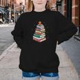 Book Christmas Tree Book Lover Teacher Librarian Men Women Youth Crewneck Sweatshirt