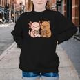 Capybara Axolotl Kawaii Kids Anime Book Lover Reading Youth Crewneck Sweatshirt Capybara Axolotl Kawaii Kids Anime Book Lover Reading Youth Crewneck Sweatshirt