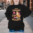Cat Shirts For Women Book Lover Shirt Cats And Books Youth Crewneck Sweatshirt
