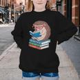Cool Hedgehog Book Nerd Readers Youth Crewneck Sweatshirt