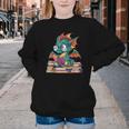 Cute Dragon Reading a Book Bookworm For Men Women Kid Youth Crewneck Sweatshirt