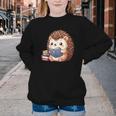 Cute Hedgehog Book Lover Readers Animal Reading Youth Crewneck Sweatshirt