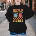 Cute Librarian Library Book Lover Keeper Of Endless Stories Youth Crewneck Sweatshirt