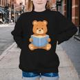 Cute Teddy Bear Reading Book Adorable For Readers Youth Crewneck Sweatshirt