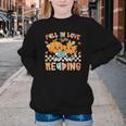 Fall In Love With Reading Thanksgiving Pumpkin Book Lover Youth Crewneck Sweatshirt