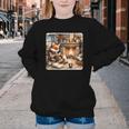 Fox Reads By Fireplace In Cabin Rustic Book Cozy Cup Tea Youth Crewneck Sweatshirt
