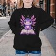 Kawaii Axolotl Cute Axolotls Reading Book Youth Crewneck Sweatshirt