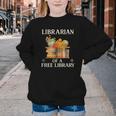 Librarian Of a Free Library Floral Book Lover Youth Crewneck Sweatshirt