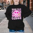 Library Book Fair Queen Vibe Groovy Tie Dye School Reading Youth Crewneck Sweatshirt
