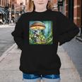 Rabbit Reading Book Under Large Mushroom Easter Bandana Youth Crewneck Sweatshirt