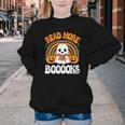 Read More Books Booooks Ghost Pumpkin Cute Teacher Halloween Youth Crewneck Sweatshirt