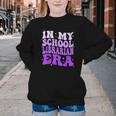 In My School Librarian Era Groovy Back To School Book Lover Youth Crewneck Sweatshirt