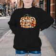 Thanksgiving Fall Books Pumpkins Vintage Library Teacher Kid Youth Crewneck Sweatshirt