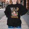 Wild About Reading Books Reader Lover Funny Teacher Animals For Men Women Kids Youth Crewneck Sweatshirt