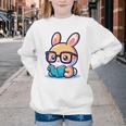 Adorable Book Lover Rabbit With Reading Glasses Cute Premium Youth Crewneck Sweatshirt