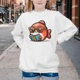 Adorable Book Lover Salmon With Reading Glasses Cute Youth Crewneck Sweatshirt