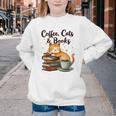 Coffee Cats And Books Lover For Women & Girls Coffee Youth Crewneck Sweatshirt