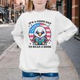 A Good Day To Read a Book Reading Eagle With American Flag Youth Crewneck Sweatshirt
