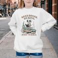 Read Books Be Kind Stay Weird Skeleton Reading Book Lover Youth Crewneck Sweatshirt