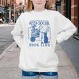 Sarcastic Anti Social Book Club Cat Skull Book Lover Youth Crewneck Sweatshirt