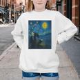 Van Gogh Starry Night Fantasy Reader Dragon Reading Book Youth Crewneck Sweatshirt
