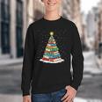 Book Christmas Tree Xmas Lights Book Lover Teacher Librarian Youth Crewneck Sweatshirt