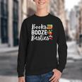 Books Booze And Besties Book Lover Bestie Squad Twinning Youth Crewneck Sweatshirt