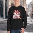 Girly Coquette Gingerbread Books And Hot Cocoa Cozy Season Youth Crewneck Sweatshirt
