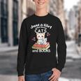 Just A Girl That Loves Cats And Books Cute Cat & Bookwork Youth Crewneck Sweatshirt