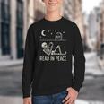 Skeleton Read In Peace Halloween Book Graphic Bookish Youth Crewneck Sweatshirt Skeleton Read In Peace Halloween Book Graphic Bookish Youth Crewneck Sweatshirt